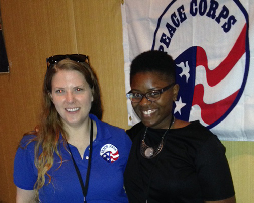Emily (left) learned the common language spoken in Honduras and spent two years there. Now she is the public affairs assistant for the Southeast Regional Recruitment Peace Corps Office.